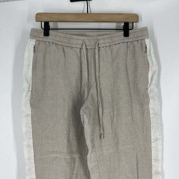 Tommy Bahama Pants Size Small Womens Khaki High Rise Linen Easy Natural Beach - Picture 2 of 8